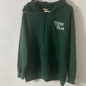 Cult favorite Faith Over Fear Dark Green Hoodie